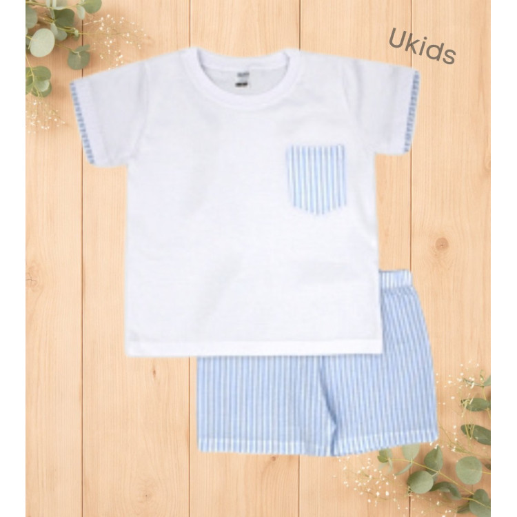 Camiseta Y Bermudas Color Azul