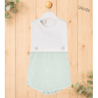 Ranita Pto/Tela 'Nectar' Verde Agua/Blanco