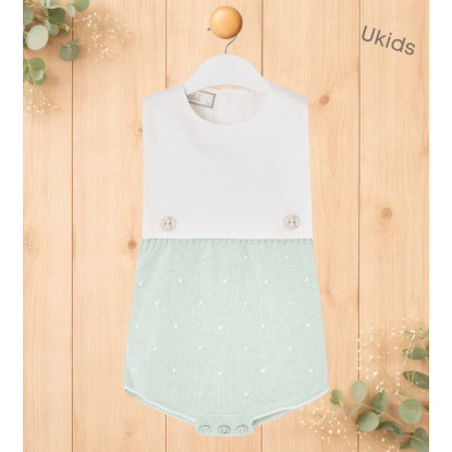 Ranita Pto/Tela 'Nectar' Verde Agua/Blanco