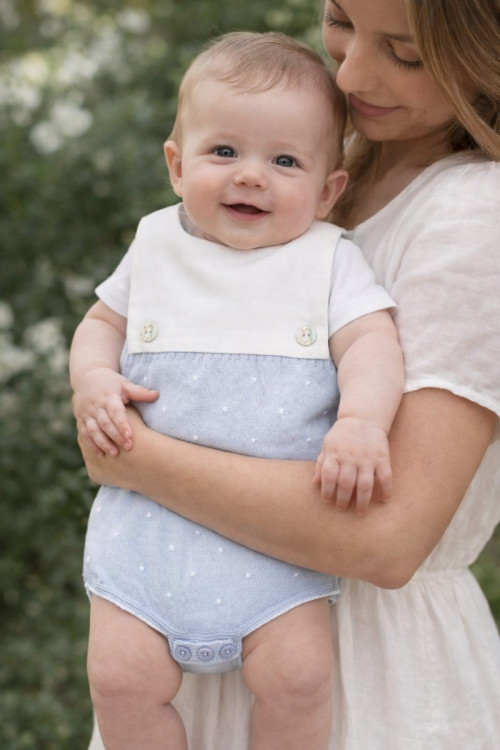 Ranita Pto/Tela 'Nectar' Azul Cielo/Blanco