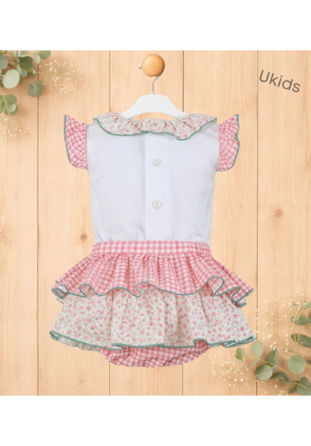 Camiseta + Braguita Bebé Niña Rosa Palo