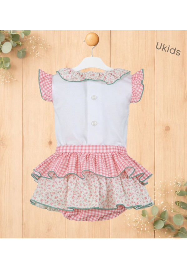 Camiseta + Braguita Bebé Niña Rosa Palo