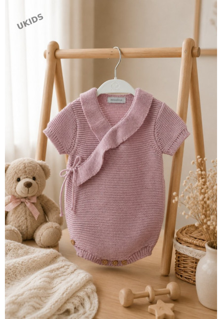Body Bebé Cruzado Color Rosa Empolvado