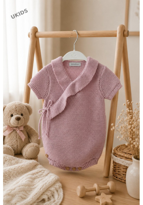 Body Bebé Cruzado Color Rosa Empolvado
