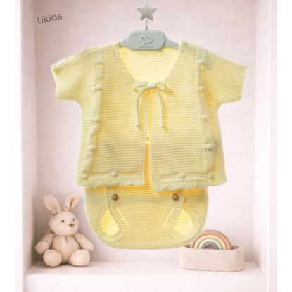 Conjunto Bebe 2 Piezas Art.8413 'Punto Bobo' Vainilla