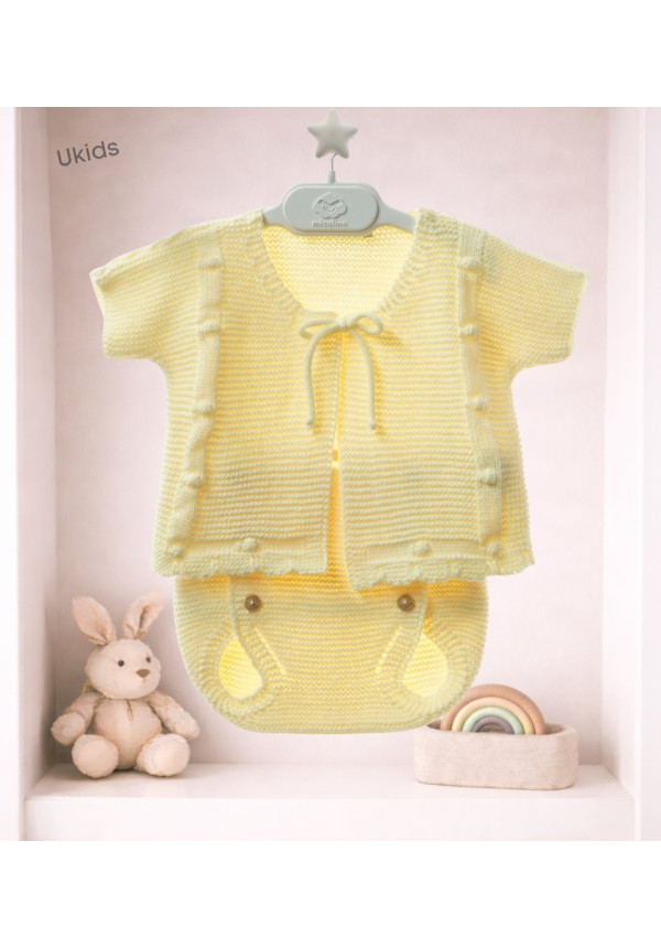 Conjunto Bebe 2 Piezas Art.8413 'Punto Bobo' Vainilla