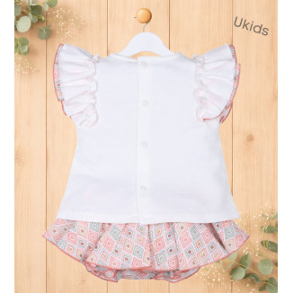 Conjunto Braga Bebé Niña Color Color Coral