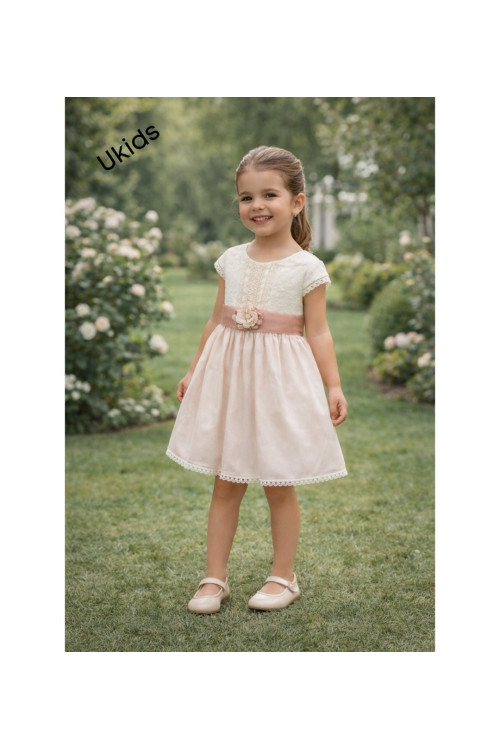 Vestido Cuerpo Plumeti Tablas Rosa