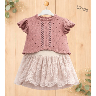 Top + Cubrefalda Duquesita Rosado