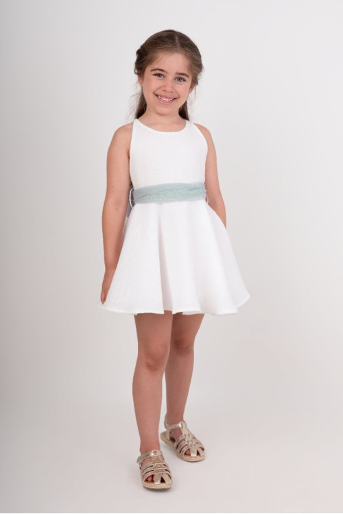 Vestido Niña Ceremonia. Color Verde Agua