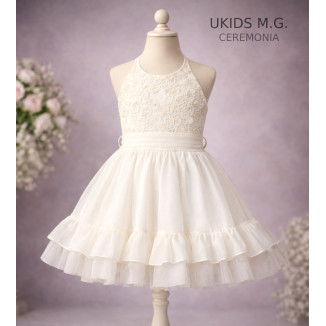 Vestido Niña Ceremonia.  Color Beige