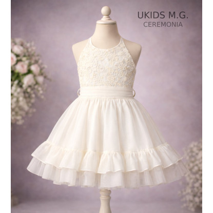 Vestido Niña Ceremonia.  Color Beige
