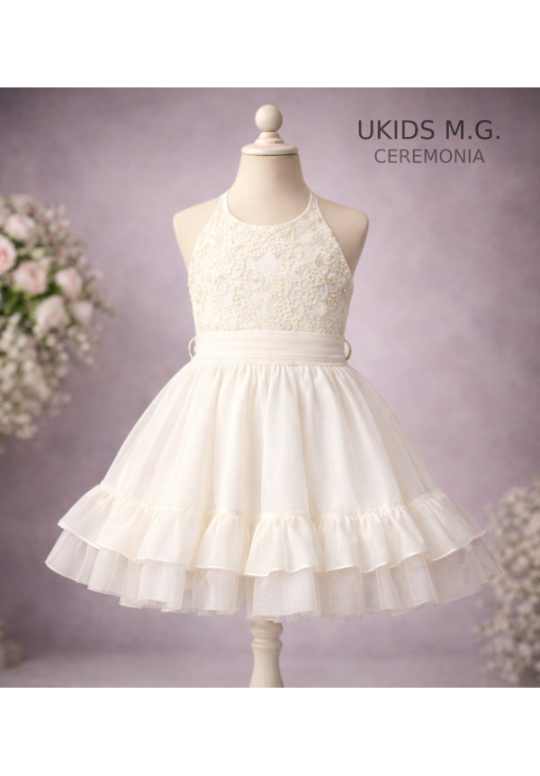 Vestido Niña Ceremonia. Color Beige