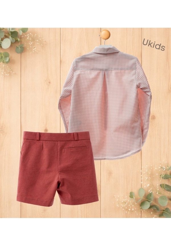 Traje Niño Pantalon Bermuda (2Piezas) Art.1207 'Familia Maemuki' Coral