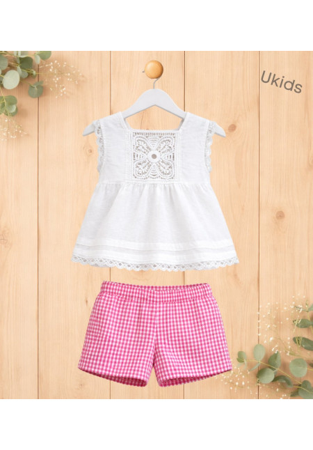 Conjunto Blusa De Lino ......... Color Fucsia
