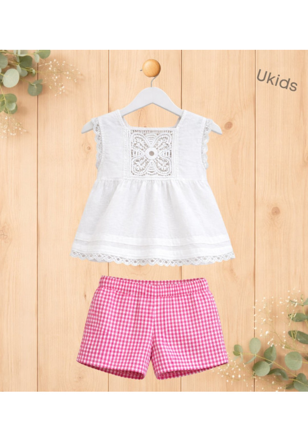 Conjunto Blusa De Lino ......... Color Fucsia