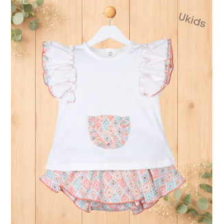 Conjunto Braga Bebé Niña Color Color Coral