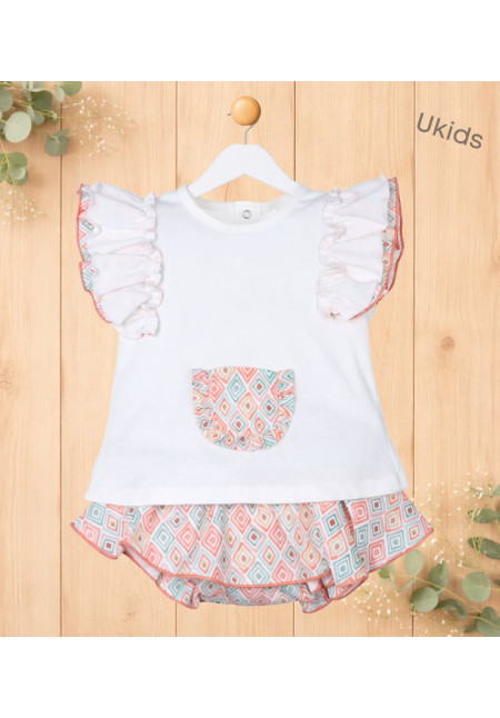 Conjunto Braga Bebé Niña Color Color Coral