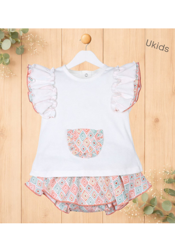 Conjunto Braga Bebé Niña Color Color Coral