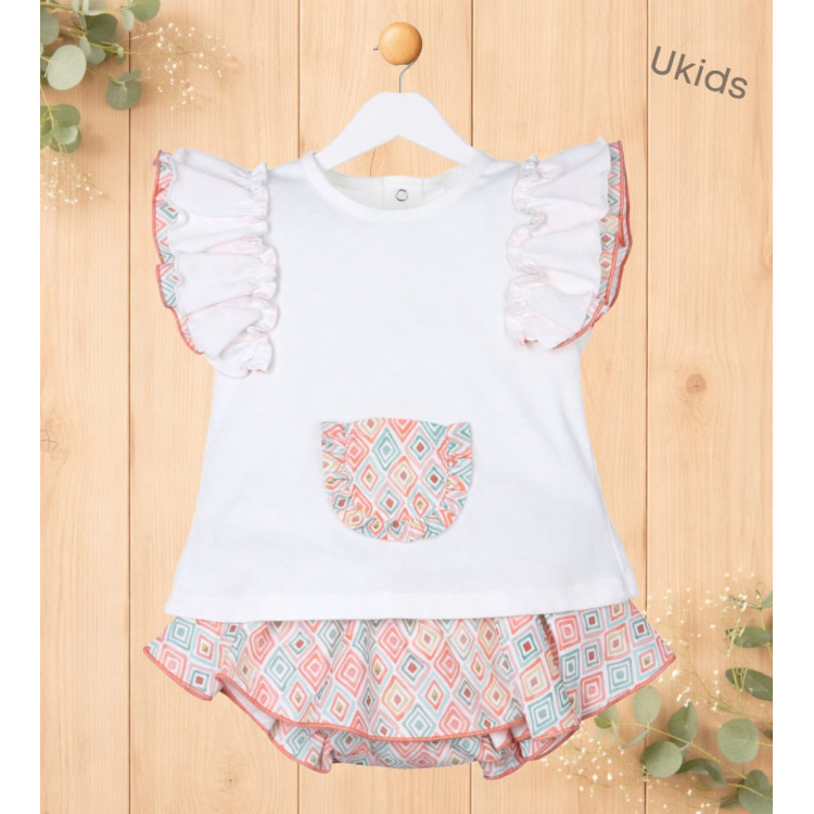 Conjunto Braga Bebé Niña Color Color Coral