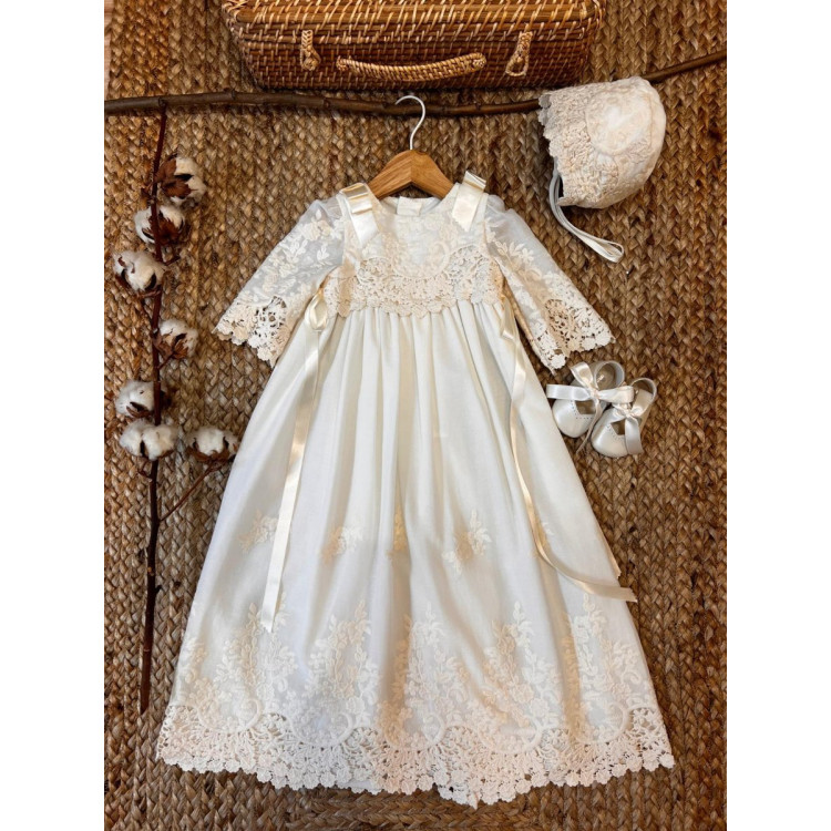 FALDON BAMBULA BORDADA M/FRANCESA CRUDO x