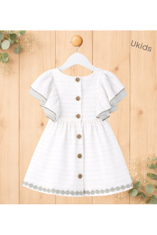 Vestido Niña Ceremonia. Color Verde hoja  W