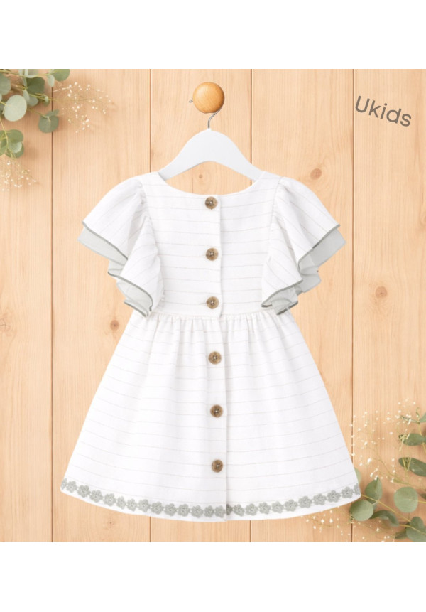 Vestido Niña Ceremonia. Color Verde hoja  W