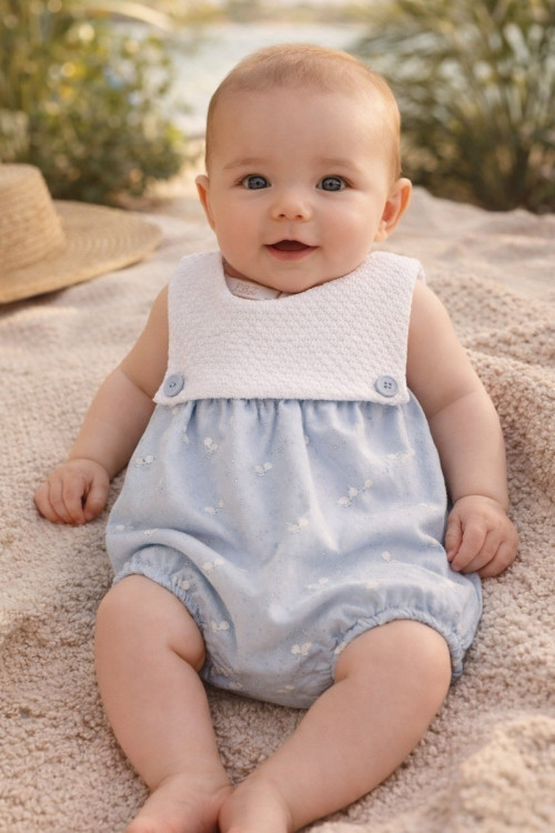 Pelele Pto/Tela 'Espuma V26' Blanco/Azul Cielo