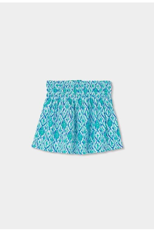 Conjunto Camiseta Punto Manga Corta Y Falda Bambula Niña Blanco