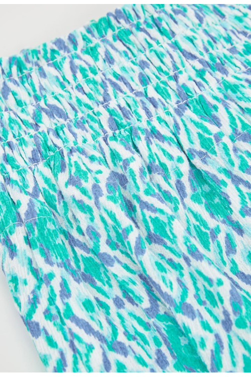 Conjunto Camiseta Punto Manga Corta Y Falda Bambula Niña Blanco