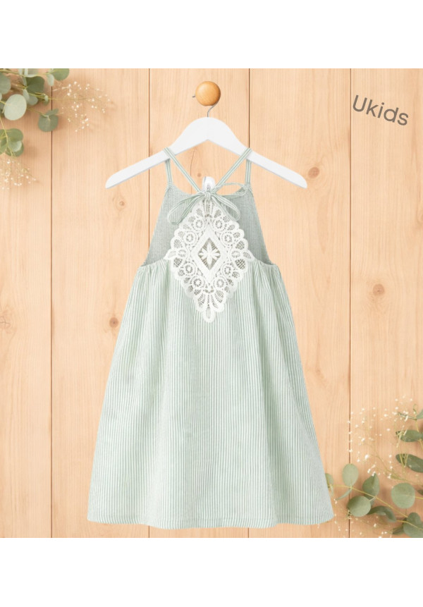 Vestido En Rayas De ........... Color Kaki