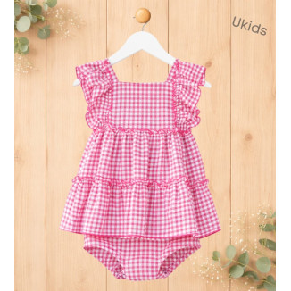 Conjunto Bebé Vestido Y ….......... Color Fucsia