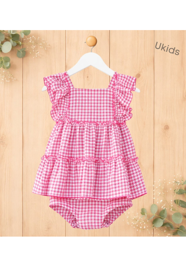 Conjunto Bebé Vestido Y ….......... Color Fucsia