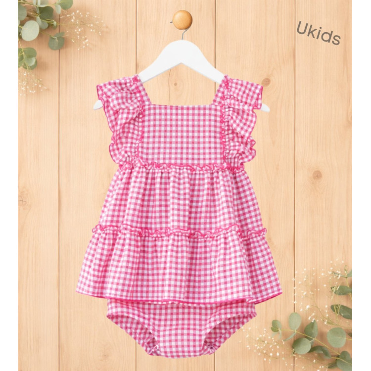 Conjunto Bebé Vestido Y ….......... Color Fucsia