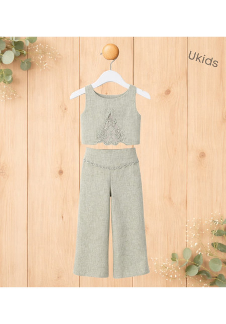 Conjunto Dos Piezas Niña. Color Kaki 