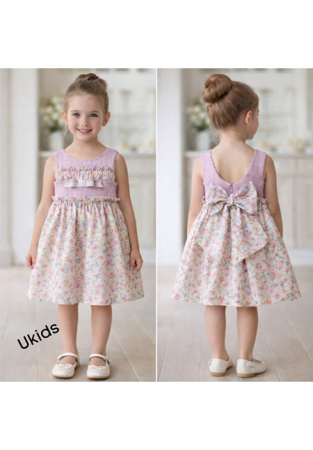 Vestido Infantil Art.0507 'Familia Sakura' Rosa Dulce