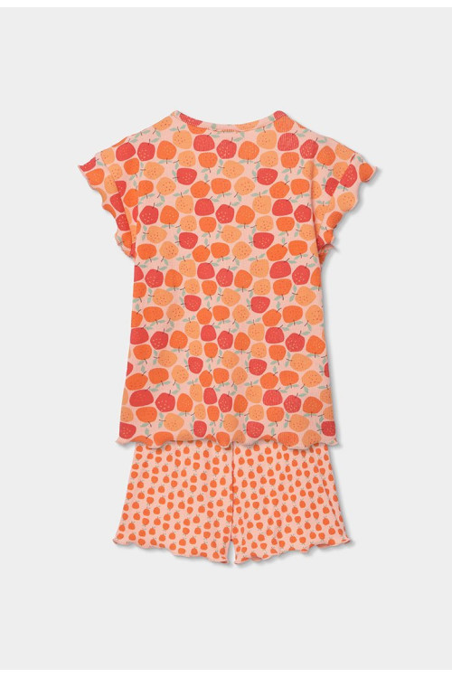 Pijama Canalé Estampado Niña Naranja