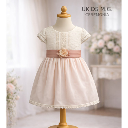 Vestido Cuerpo Plumeti Tablas Rosa