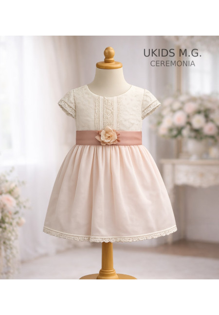 Vestido Cuerpo Plumeti Tablas Rosa