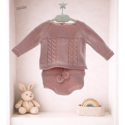 Conjunto Punto Bebe Art. 2004 Rosa Empolvado