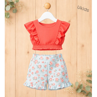 Conjunto niña helados naranja