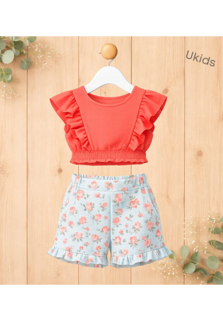 Conjunto niña helados naranja