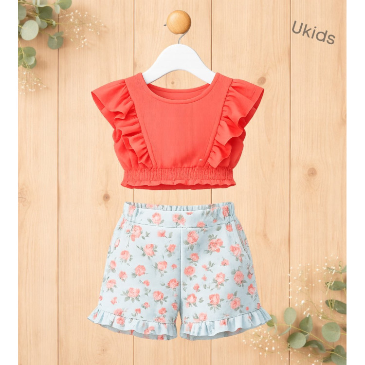 Conjunto niña helados naranja