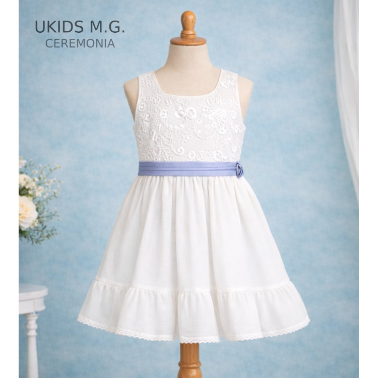 Vestido Niña Ceremonia. Color Celeste  