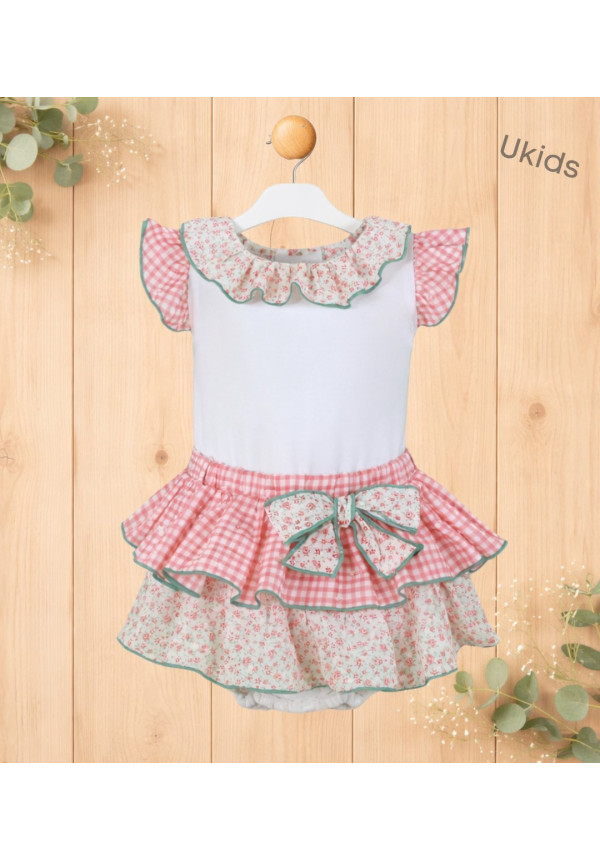 Camiseta + Braguita Bebé Niña Rosa Palo