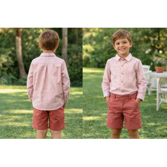 Traje Niño Pantalon Bermuda (2Piezas) Art.1207 'Familia Maemuki' Coral