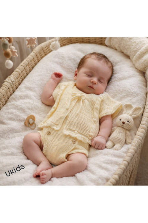 Conjunto Bebe 2 Piezas Art.8413 'Punto Bobo' Vainilla