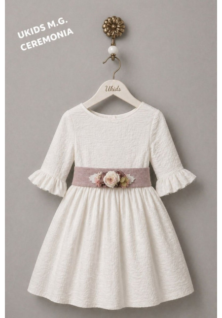 VESTIDO BÁMBULA / LINO MANGA FRANCESA color malva
