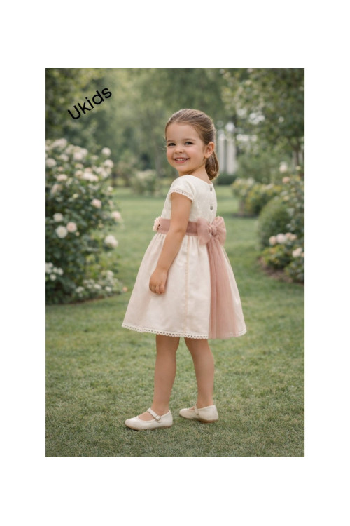 Vestido Cuerpo Plumeti Tablas Rosa