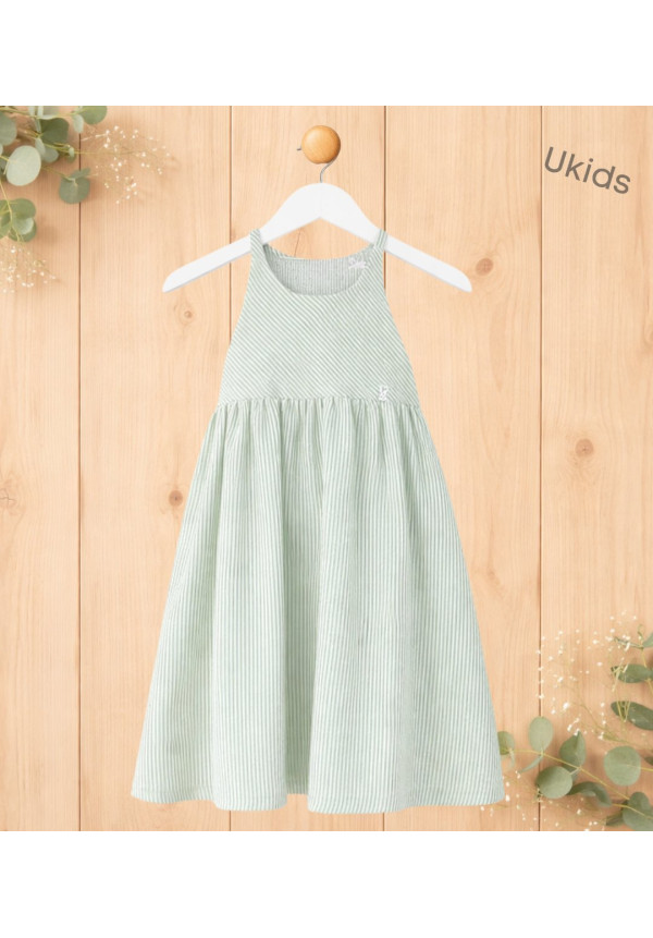 Vestido En Rayas De ........... Color Kaki